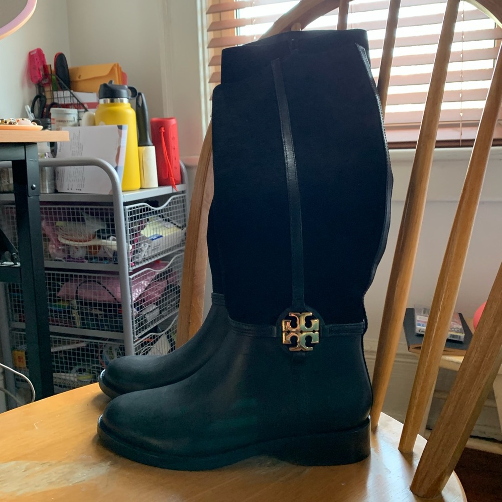Tory Burch Suede/Leather Knee High Miller Boots
